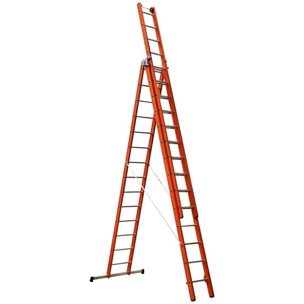 Çağsan Üç Parçalı Çok Amaçlı Çok Amaçlı Fiberglas Merdiven (V3) 3x14 Basamaklı - FS220-V3