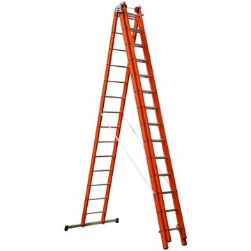 Çağsan Üç Parçalı Çok Amaçlı Çok Amaçlı Fiberglas Merdiven (V3) 3x14 Basamaklı - FS220-V3