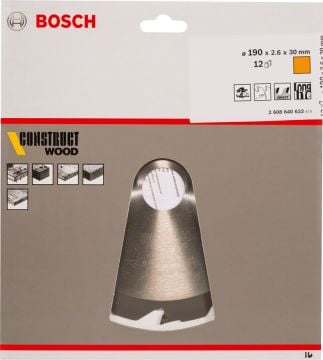 Bosch Daire Testere Bıçağı Construct Wood 190x30 mm 12 Diş - 2608640633