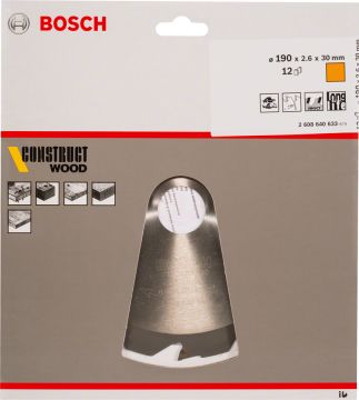 Bosch Daire Testere Bıçağı Construct Wood 190x30 mm 12 Diş - 2608640633