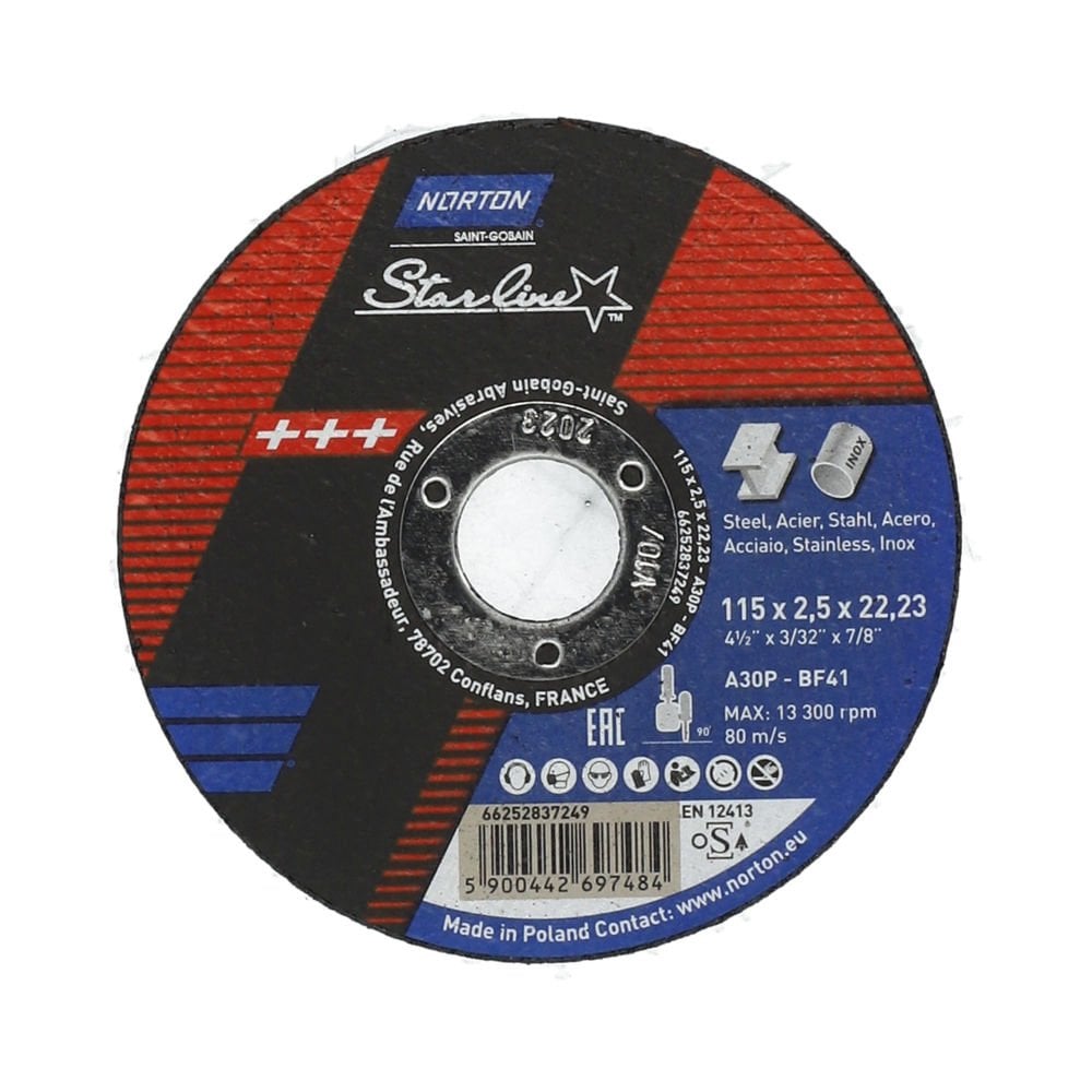 Norton Clipper Düz Metal Kesme A30P-115x2.5x22.23-T41 NOR-Starline - 66252837249