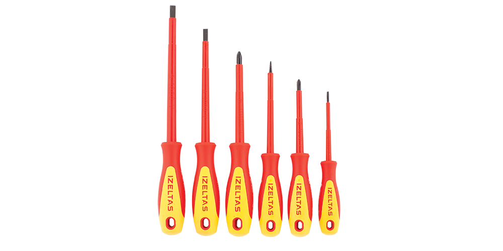 İzeltaş Tornavida Seti Elektrikçi İzoleli 1000V (6 Parça)