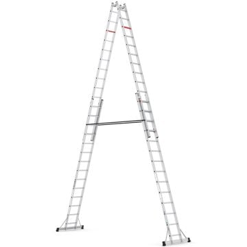 Çağsan A Tipi Çift Taraflı Sürgülü Alüminyum Merdiven 2x14 Basamaklı - TA004