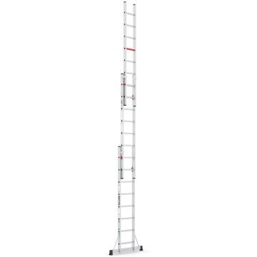 Çağsan Üç Parçalı Sürgülü Alüminyum Merdiven 3x8 Basamaklı - TS075