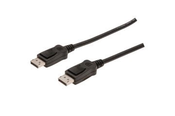 Assmann Displayport (Dp) Bağlantı Kablosu, Dp Erkek - Dp Erkek, 10 Mt, Kilit Mekanizmalı, Dp, 1.2 Uyumlu, Ul, Siyah Renk