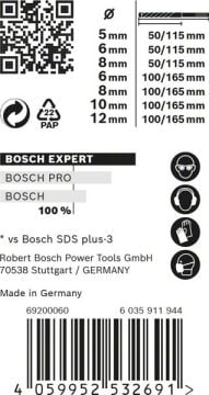 Bosch Kırıcı Delici Uç SDS-Plus-7X Expert Set (7 Parça) (5/6/6/8/810/12 mm) - 2608900195