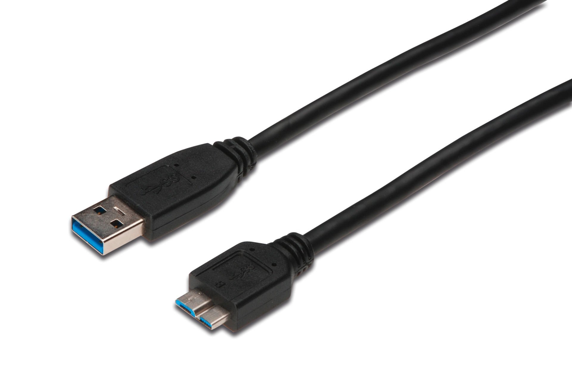 Assmann Usb 3.0 Bağlantı Kablosu, Usb A Erkek - Usb Micro B Erkek, 1 Mt, Awg 28, Usb 3.0 Uyumlu, Ul, Siyah Renk (Ak-300116-010-S)