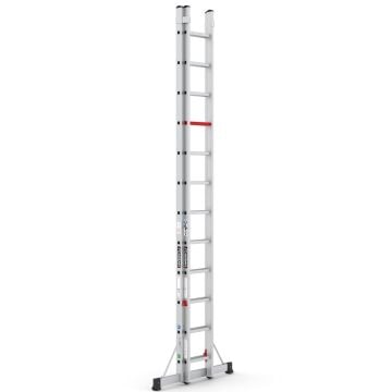 Çağsan İki Parçalı Sürgülü Alüminyum Merdiven 2x12 Basamaklı - TS7