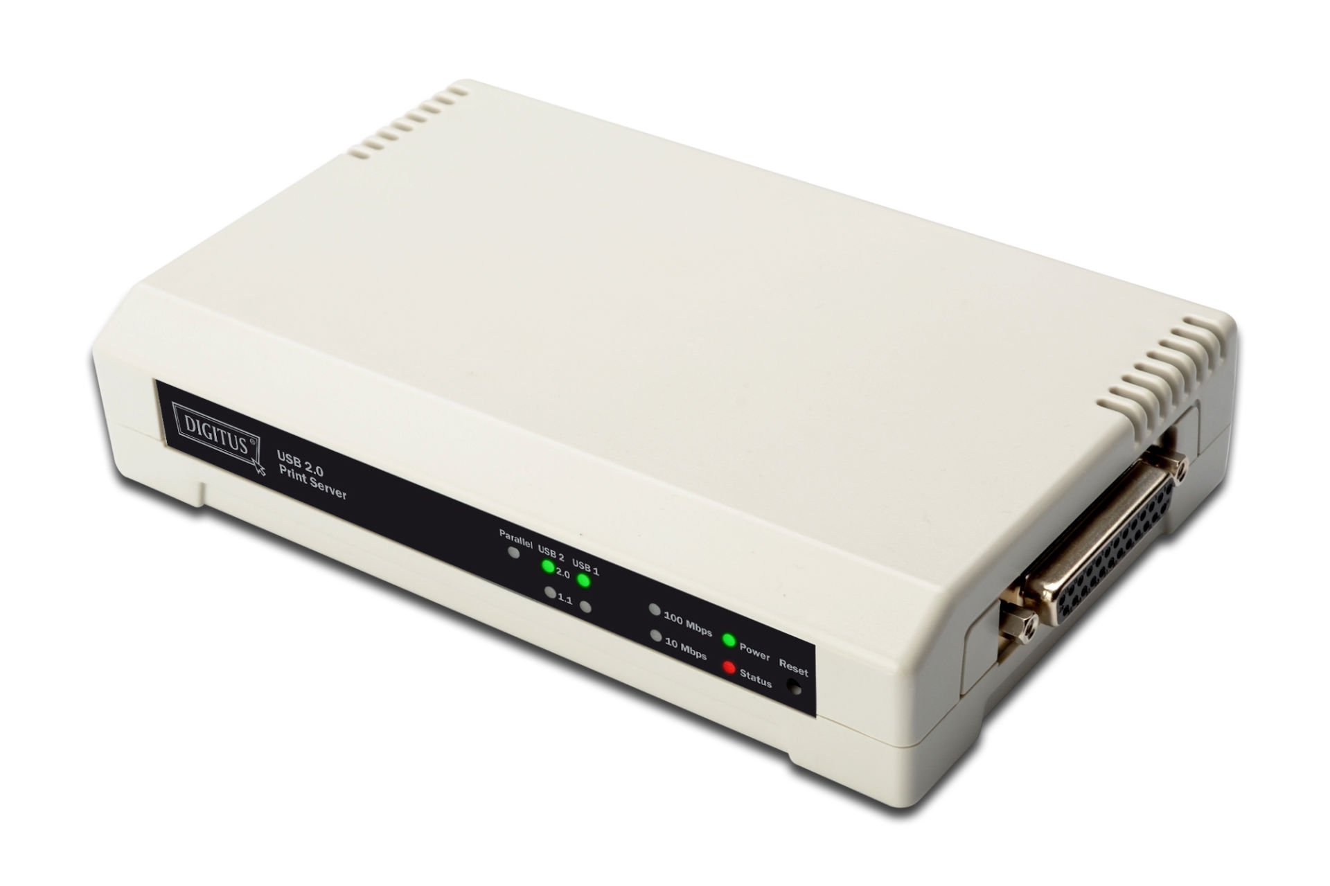 Assmann Digitus 3 Port Fast Ethernet Print Server, 2 X Usb 2.0 Port, 1 X Db-36-Pin Erkek Centronics, 1 X Rj45