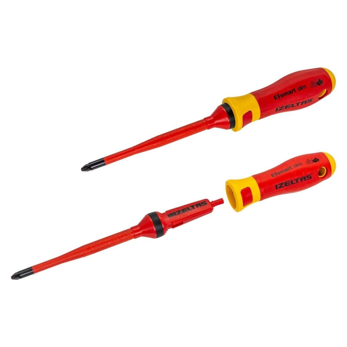 İzeltaş 1000V İzoleli Elektro Slim Düz Uçlu Tornavida 4x100