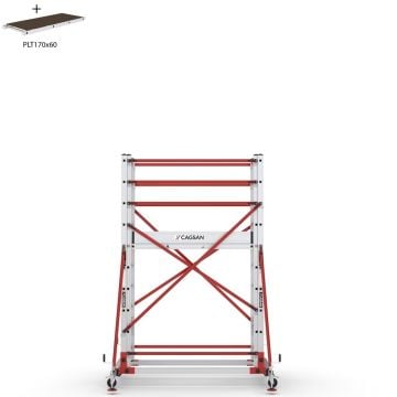 Çağsan Telesafe XL Premium İki Parçalı Alüminyum İskele 2x10 Basamaklı - S005_XLN_PR