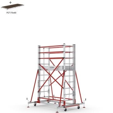 Çağsan Telesafe XL Premium İki Parçalı Alüminyum İskele 2x10 Basamaklı - S005_XLN_PR