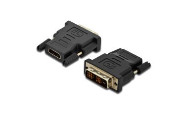 Assmann Hdmı Dvı Adaptörü, Hdmı 1.3 Uyumlu, Hdmı Tip A (19 Pin) Dişi - Dvı-D Single Link (18 + 1) Erkek, Siyah Renk