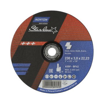 Norton Clipper Düz Metal Kesme A30P-180x3.0x22.23-T41 NOR-Starline - 66252843885