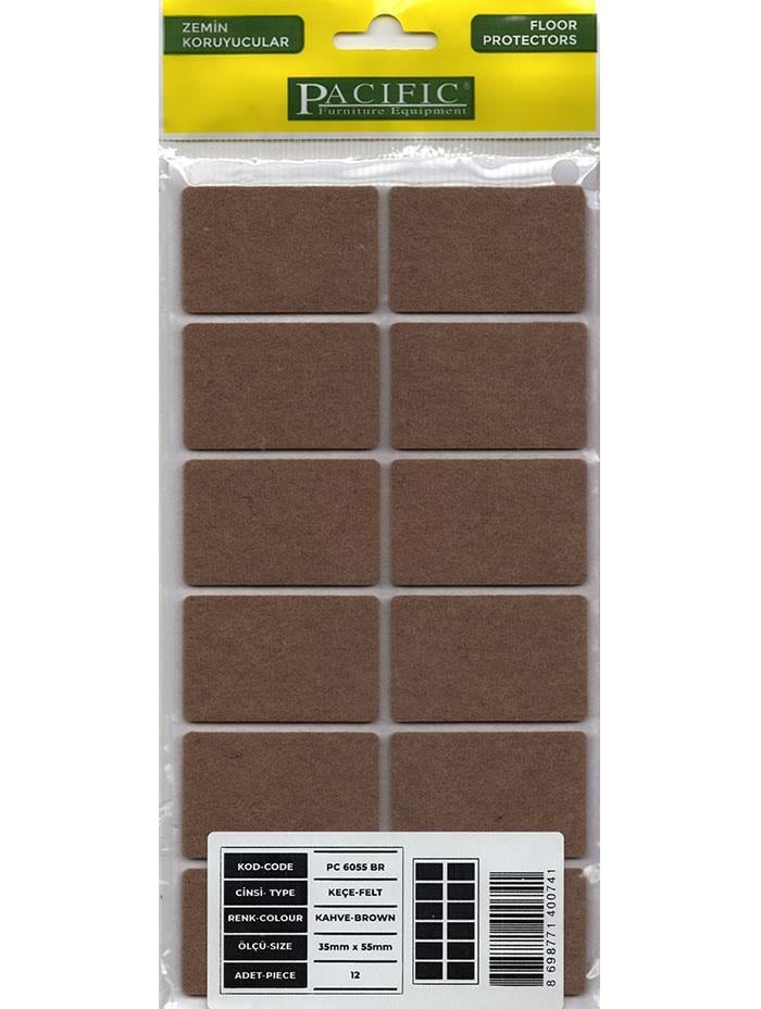 Pacific Kahve Yapışkanlı Keçe 35 mm x 55 mm - PC6055-BR
