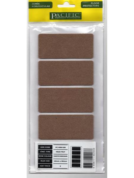 Pacific Kahve Yapışkanlı Keçe 40 mm x 90mm - PC6090-BR