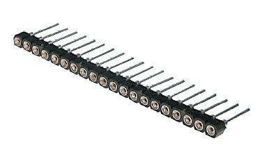 Assmann Socket, With Machined Contacts, 1-Row (Single Row), L=7.43Mm, Pitch 2.54Mm, Number Of Contacts: 20