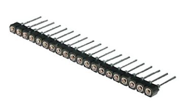 Assmann Socket, With Machined Contacts, 1-Row (Single Row), L=7.43Mm, Pitch 2.54Mm, Number Of Contacts: 20