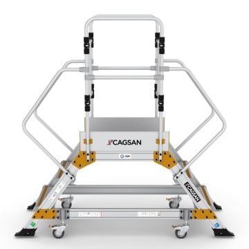Çağsan Çift Çıkışlı Endüstriyel Alüminyum Platform 2+1 Basamaklı - EPC2