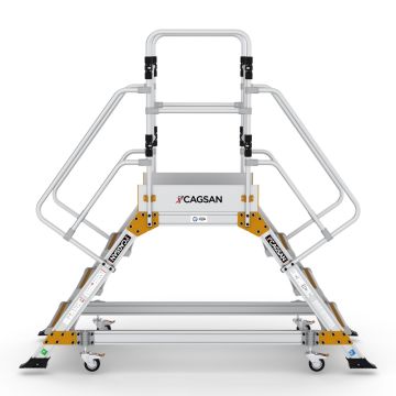 Çağsan Çift Çıkışlı Endüstriyel Alüminyum Platform 3+1 Basamaklı - EPC3