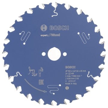Bosch Daire Testere Bıçağı Expert For Wood 160x20 mm 24 Diş (2,2/1,6 mm) - 2608644016