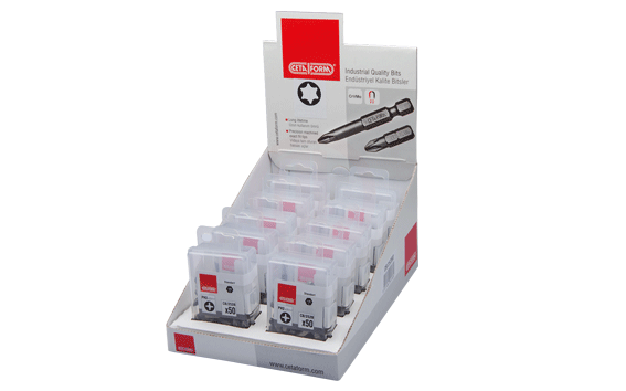 Ceta Form 500 Parça 1/4 İnç Torx Bits Uç Toptan Paketi Cb/829B (T30 X 50 Mm)