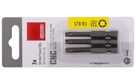 Ceta Form 3 Parça 1/4 İnç Torx Bits Uç T40 X 50 Mm / Kartlı