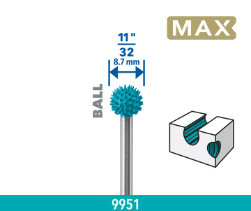 Dramel Gravürleme Aksesuarları Max Güçlü Oyma Ucu Top Uçlu 9 Mm (9951) - 26159951DM