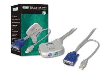Assmann Digitus 2 Portlu Usb Mini Kvm (Keyboard/Video Monitor/Mouse) Switch, Masaüstü Tip, Kvm Bağlantı Kablosu Ürün Beraberinde Gelmektedir