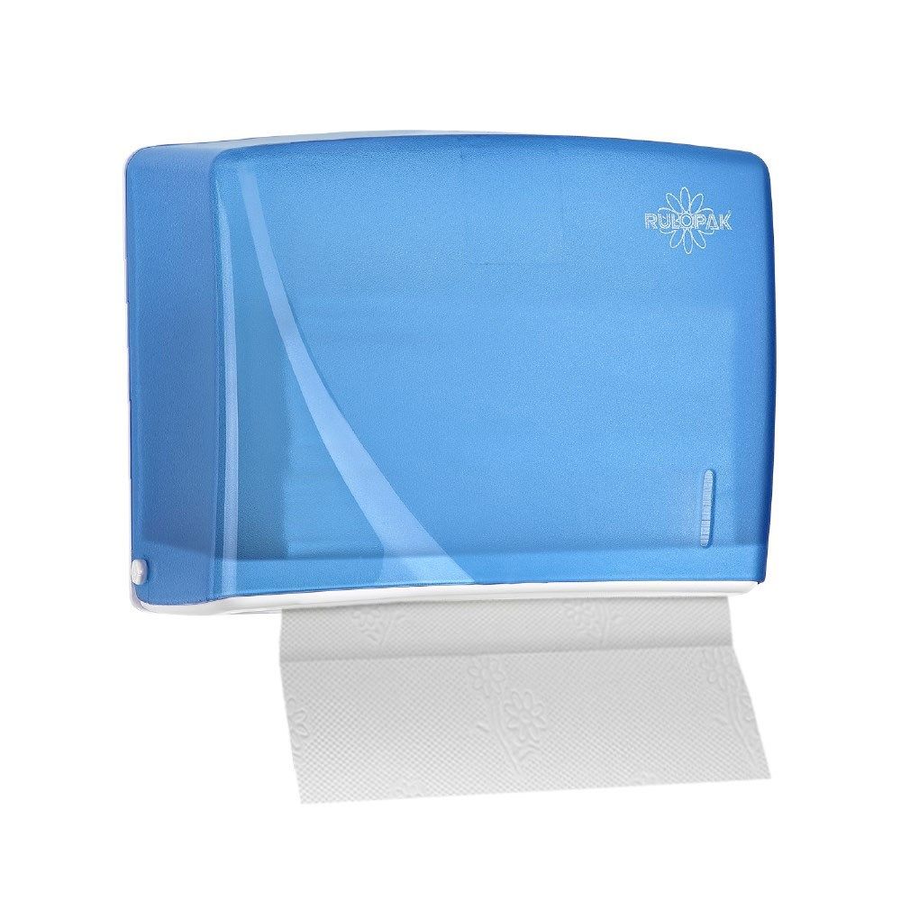 Rulopak Modern C-V Katlama Kağıt Havlu Dispenseri 200 Lü Transparan Mavi