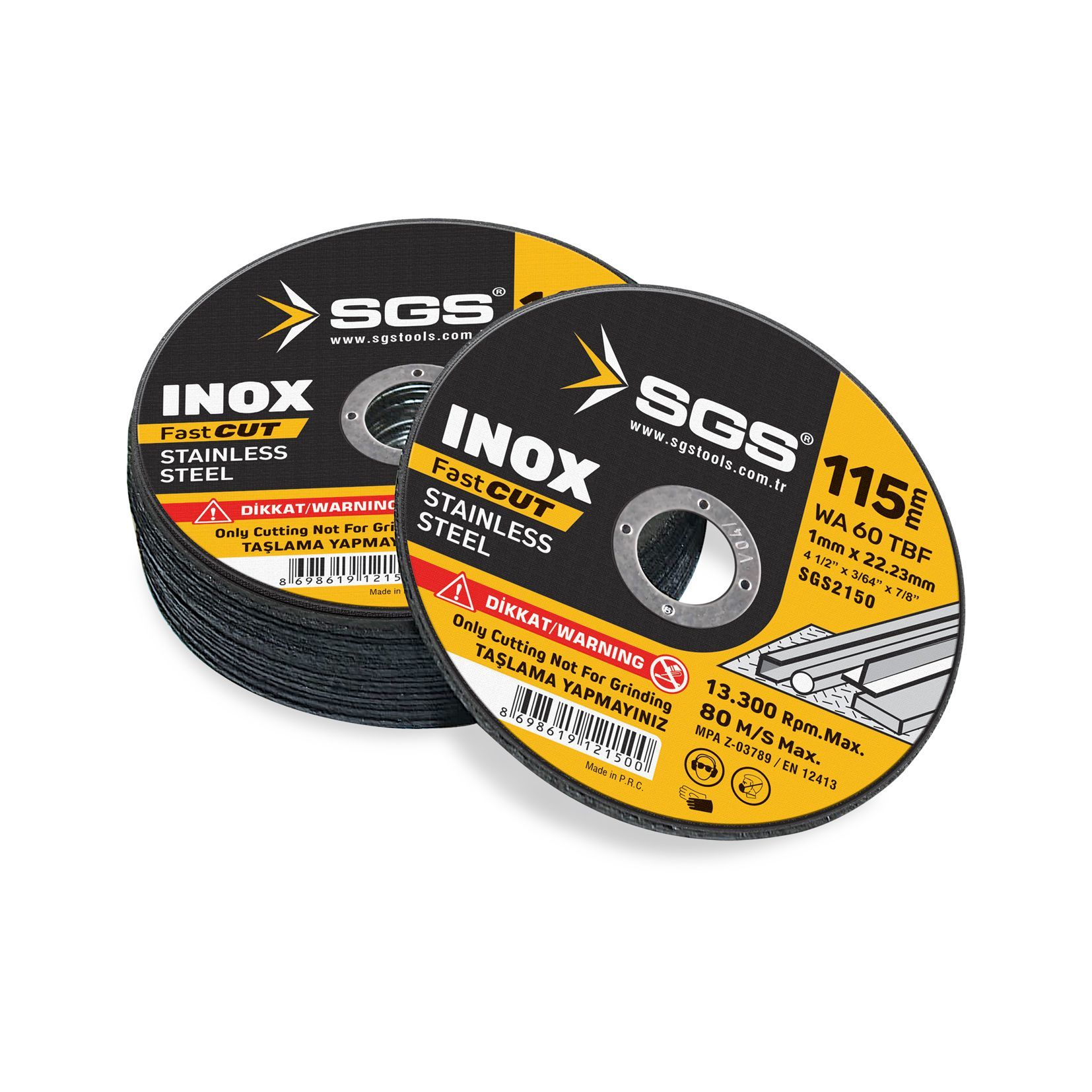 SGS 2150 Inox Kesici 115X1,0X22Mm