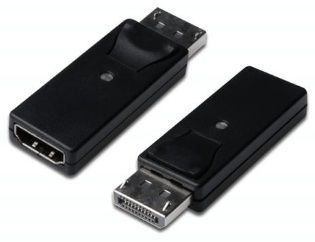 Assmann Displayport (Dp) Hdmı Adaptörü, Dp Erkek Hdmı A Dişi, Dp 1.1A Uyumlu, Plastik, Siyah Renk