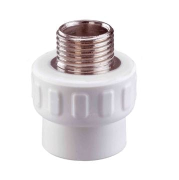 KAS PPRC Dış Dişli Nipel Beyaz 25 x 3/4 İnç