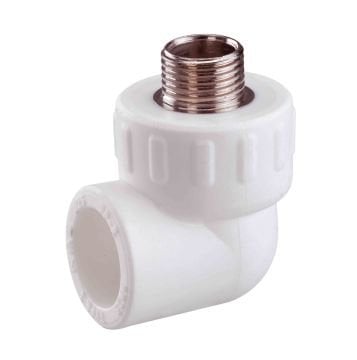 KAS PPRC Dirsek Dış Dişli Beyaz 25 mm x 1/2 İnç