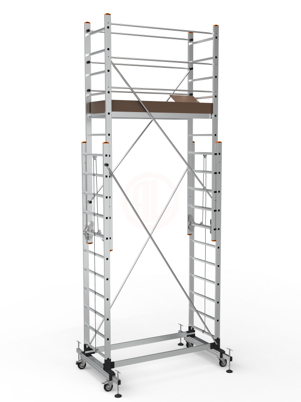 Saraylı Alüminyum İskele Merdiven 2x11 Basamaklı 2x3,0 Mt 602 Cm