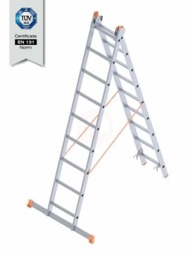 Saraylı A Tipi Endüstriyel Merdiven Sürgülü 2x9 Basamaklı 494 Cm