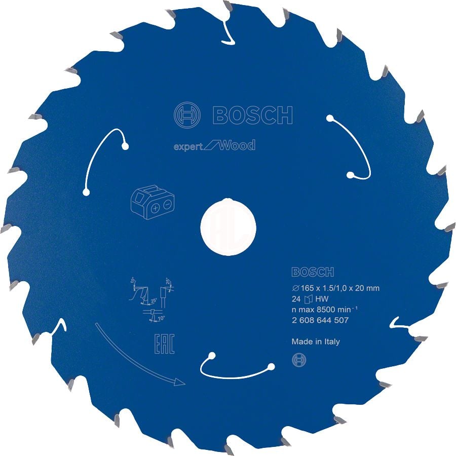 Bosch Daire Testere Bıçağı Expert For Wood 165x20 mm 24 Diş (1,5/1,0 mm) - 2608644507
