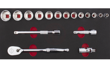 Ceta Form 17 Parça 3/8 İnç Lokma Takımı Sae (Eva Lı)