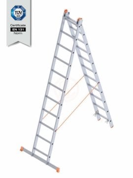 Saraylı A Tipi Endüstriyel Merdiven Sürgülü 2x11 Basamaklı 602 Cm