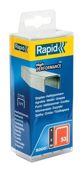 Rapid Zımba Teli 53 Serisi Galvaniz 8 mm (1 Paket/5000 Adet) (Plastik Kutu) - 40303084