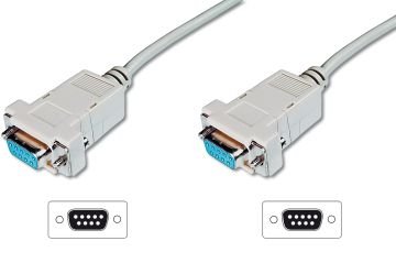 Assmann Modem Bağlantı Kablosu, D-Sub9 Dişi - D-Sub9 Dişi, 3 Mt, Vidalı, Bej Renk