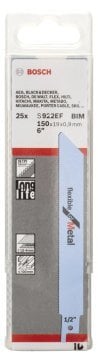 Bosch Panter Testere Bıçağı Flexible For Metal S 922 EF 150 mm (25 Adet) - 2608657551