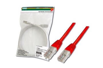 Assmann Digitus Patch Kablo, Utp, Cat. 5E, 10 Mt, Awg 26/7, Kırmızı Renk, 3P Sertifikalı