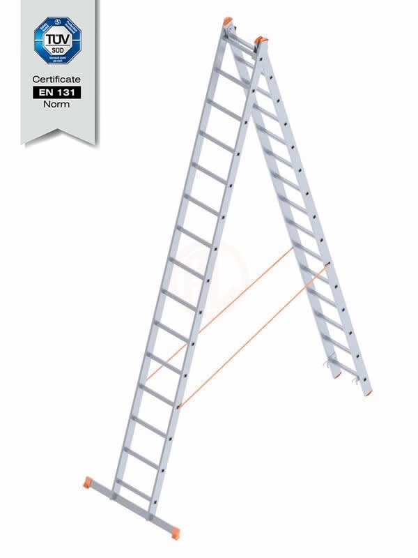 Saraylı A Tipi Endüstriyel Merdiven Sürgülü 2x15 Basamaklı 818 Cm