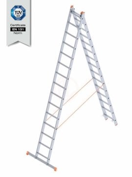 Saraylı A Tipi Endüstriyel Merdiven Sürgülü 2x15 Basamaklı 818 Cm
