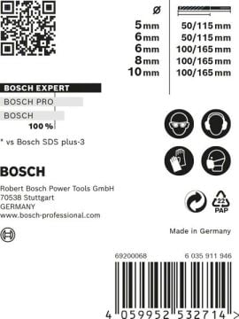 Bosch Kırıcı Delici Uç SDS-Plus-7X Expert Set (5 Parça) (5/6/6/8/10 mm) - 2608900197