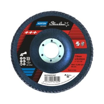 Norton Clipper Alüminyum Oksit Standart Yoğunluk Konik Flap Disk FLD FDTF 180X22 NOR P80 STARLINE - 78072709317