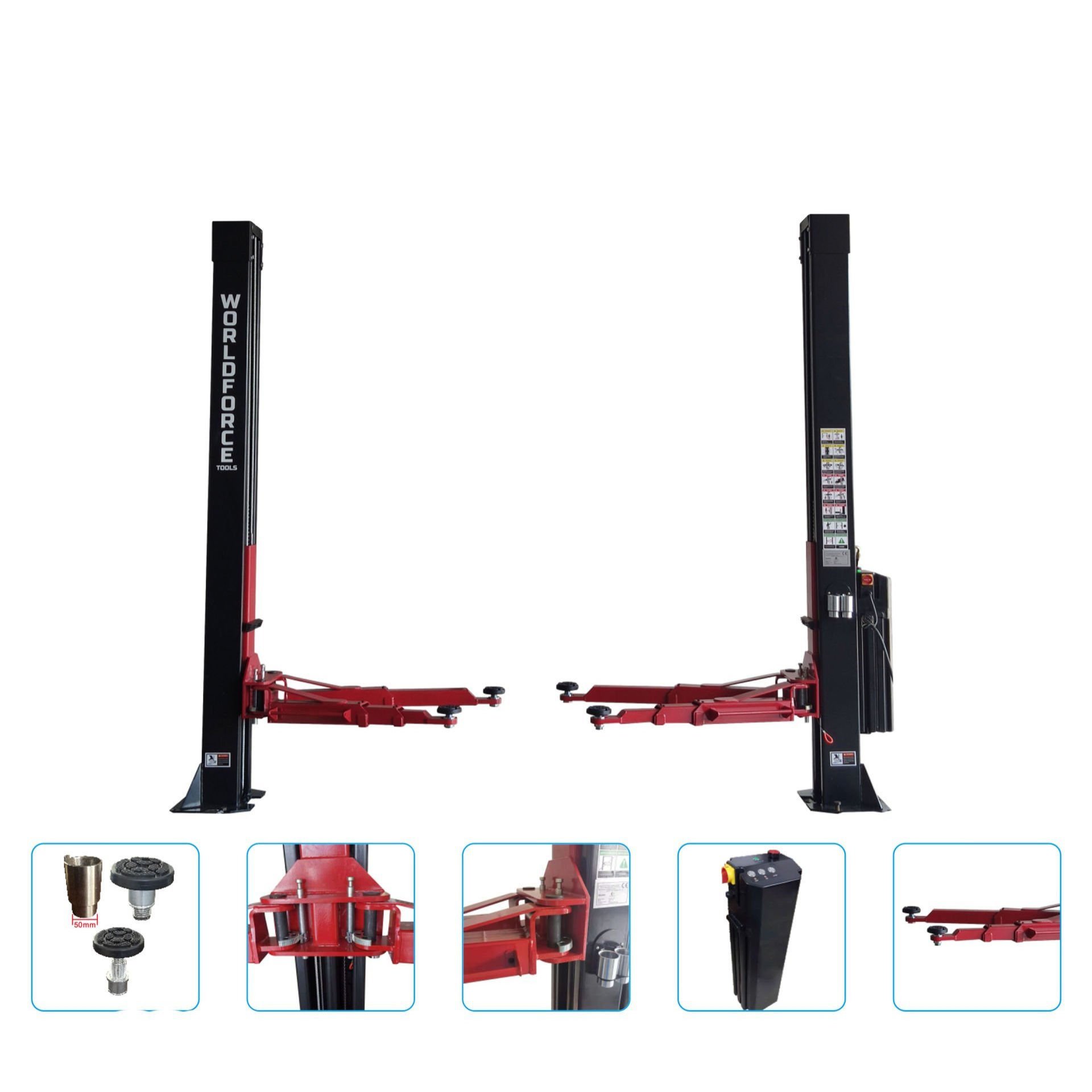 Worldforce Hidrolik Lift İki Sütunlu 4 Ton 380/220V Tam Otomatik 3 Kol