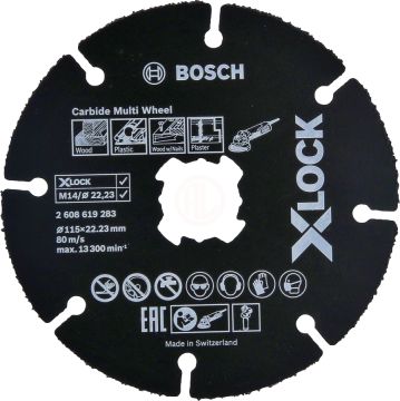 Bosch X-Lock Çok Amaçlı Kesme Diski Carbide Multi Wheel 115x22,23 mm (10 Adet) - 2608619368