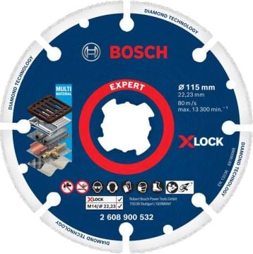 Bosch X-Lock Metal Kesme Diski Diamond Metal Wheel 115x22,23 mm - 2608900532